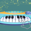 Mini pianina interactiva de jucarie, cu lumini si sunete