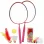 Set palete badminton RCO® pentru copii cu 6 accesorii, 45 cm, Roz