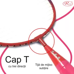 Set rachete badminton RCO® pentru copii cu 6 accesorii, 45 cm, Roz