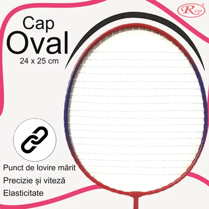 Set palete badminton RCO® pentru copii cu 6 accesorii, 45 cm, Roz