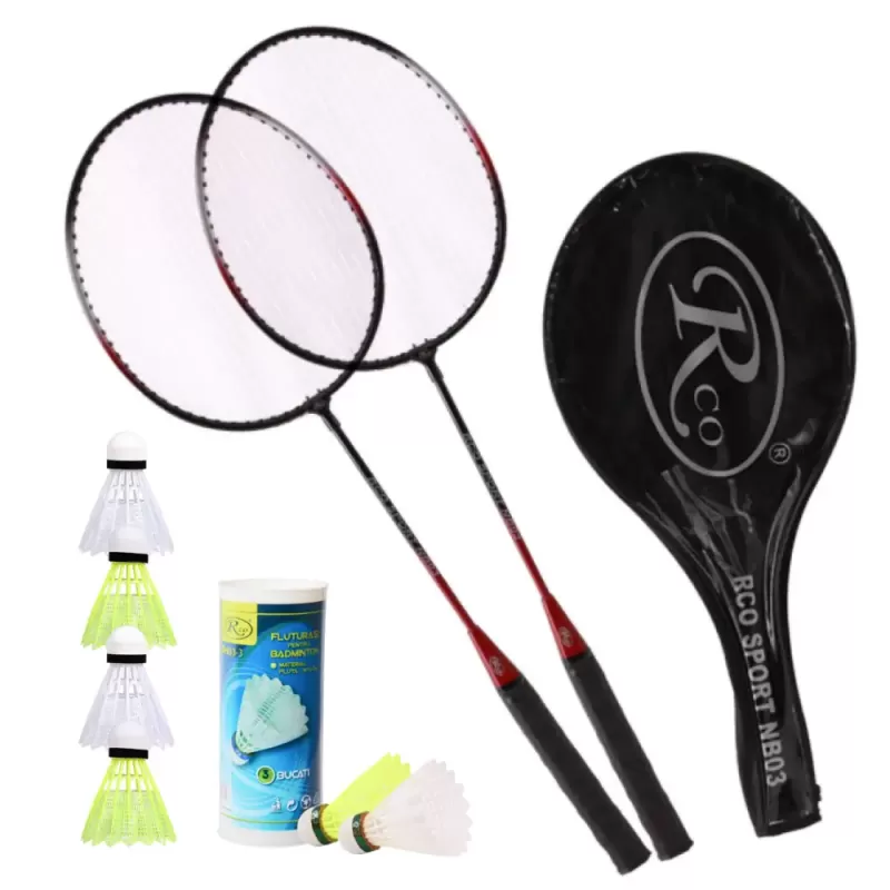 Set Palete Badminton pentru Recreere – 2 Palete, 6 Fluturasi si Husa de Protectie