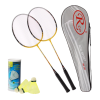 Set Palete Badminton Aluminiu RCO®, 2 bucati culoare Negru/Galben, Husa Cover Total, 3 fluturasi din naylon
