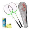 Set Palete Badminton Aluminiu RCO®, 2 bucati culoare Negru/Verde, Husa Cover Total, 3 fluturasi din naylon