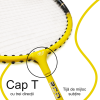 Set Palete Badminton Aluminiu RCO®, 2 bucati culoare Negru/Galben, Husa Cover Total, 3 fluturasi din naylon