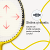 Set Palete Badminton Aluminiu RCO®, 2 bucati culoare Negru/Galben, Husa Cover Total, 3 fluturasi din naylon