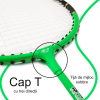 Set Palete Badminton Aluminiu RCO®, 2 bucati culoare Negru/Verde, Husa Cover Total, 3 fluturasi din naylon