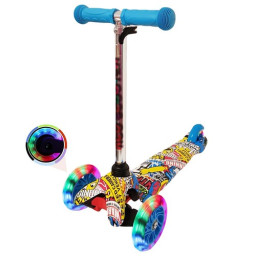 Trotineta cu 3 roti si luminite multicolore, Albastru