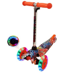 Trotineta cu 3 roti si luminite multicolore, Portocaliu