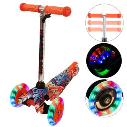 Trotineta cu 3 roti si luminite multicolore, Portocaliu
