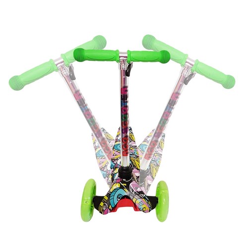 Trotineta cu 3 roti si luminite multicolore, Verde