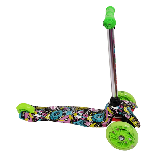 Trotineta cu 3 roti si luminite multicolore, Verde