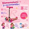 Trotineta cu 3 roti si luminite multicolore, Roz