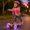 Trotineta cu 3 roti si luminite multicolore, Roz