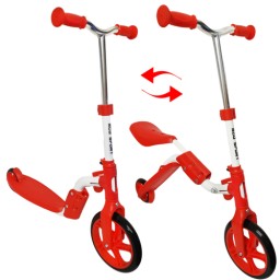 Trotineta/Bicicleta RCO, 2 in 1, Alb cu Rosu