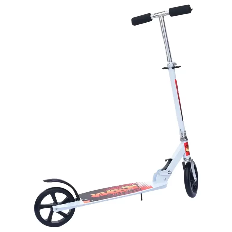 Trotineta din aliaj de metal, pliabila, ghidon reglabil, frana pe disc, ABEC-7, Alb