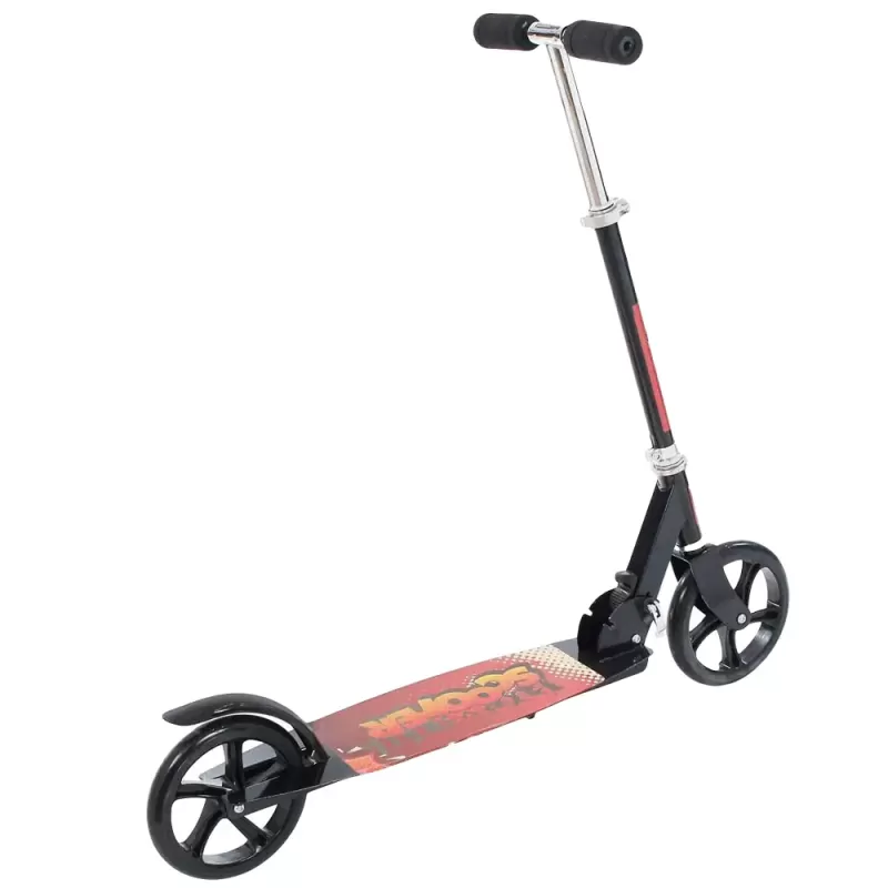 Trotineta din aliaj de metal, pliabila, ghidon reglabil, frana pe disc, ABEC-7, Negru
