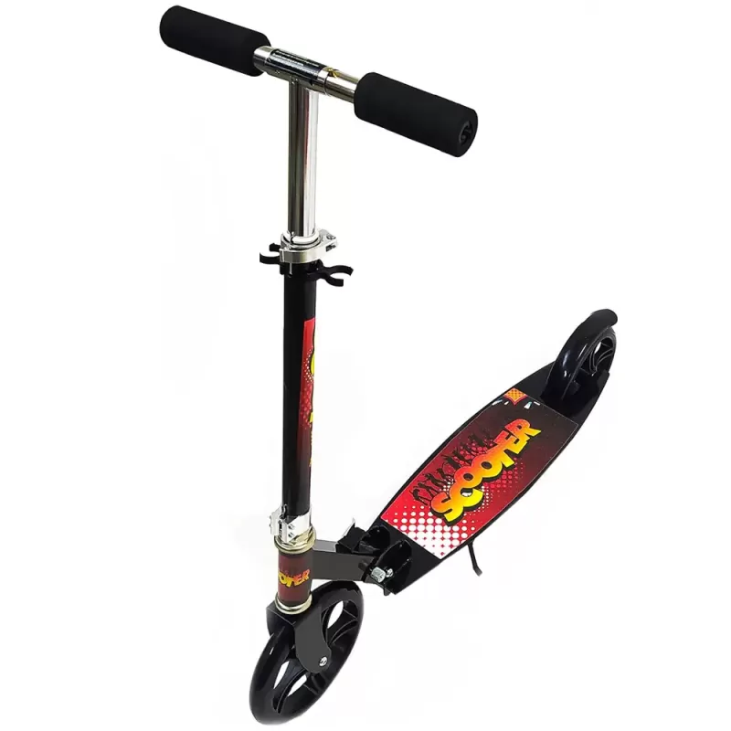 Trotineta din aliaj de metal, pliabila, ghidon reglabil, frana pe disc, ABEC-7, Negru
