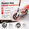 Trotineta din aliaj de metal, pliabila, ghidon reglabil, frana pe disc, ABEC-7, Alb