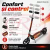 Trotineta din aliaj de metal, pliabila, ghidon reglabil, frana pe disc, ABEC-7, Negru