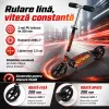 Trotineta din aliaj de metal, pliabila, ghidon reglabil, frana pe disc, ABEC-7, Negru