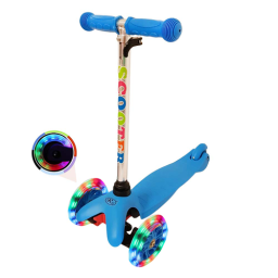 Trotineta cu 3 roti si luminite multicolore, Albastru
