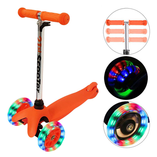 Trotineta cu 3 roti si luminite multicolore, Portocaliu
