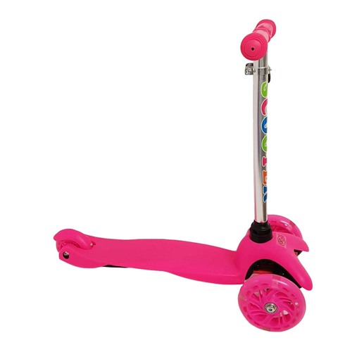 Trotineta cu 3 roti si luminite multicolore, Roz