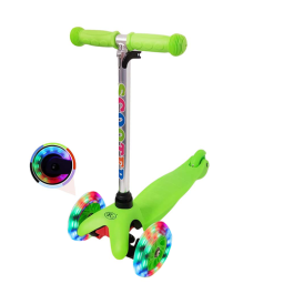 Trotineta cu 3 roti si luminite multicolore, Verde
