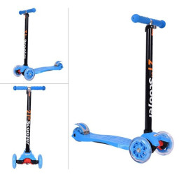 Trotineta cu 3 roti si luminite multicolore, Albastru