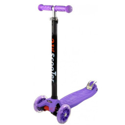 Trotineta cu 3 roti si luminite multicolore, Mov