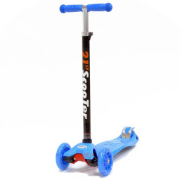 Trotineta cu 3 roti si luminite multicolore, Albastru