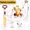 Jucarie interactiva 2 in 1 de impins cu baloane de sapun si lumini LED – Girafa, lansator automat 10 orificii, baterie reincarcabila USB