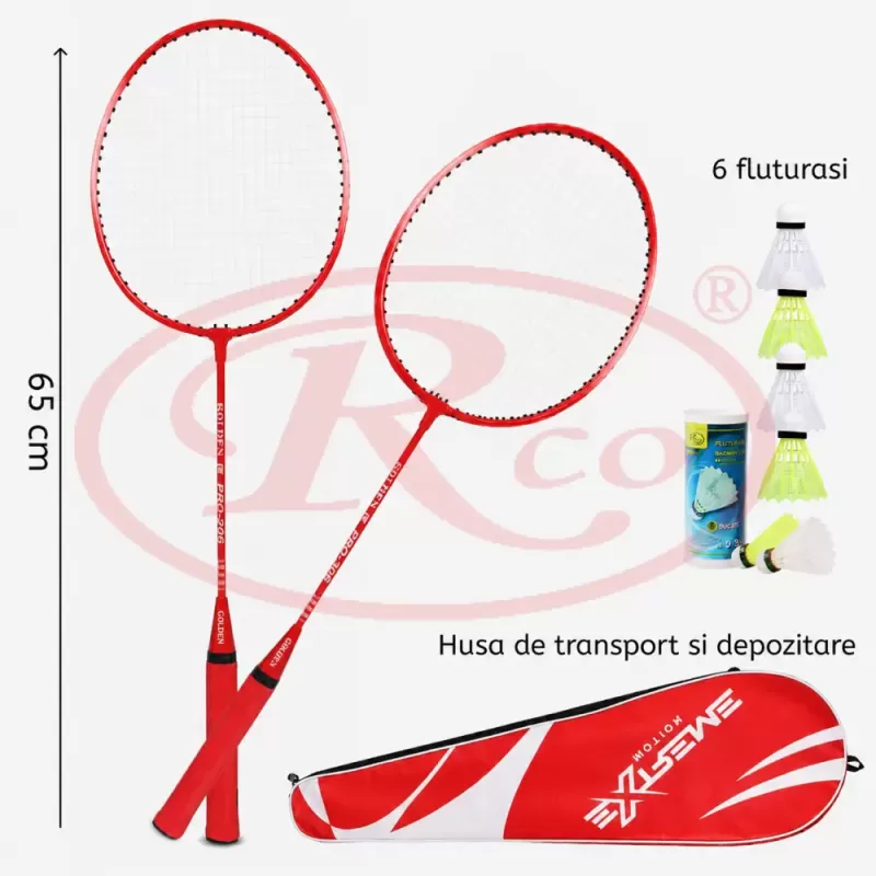 Set Palete Badminton pentru Recreere – 2 Palete, 6 Fluturasi si Husa de Protectie