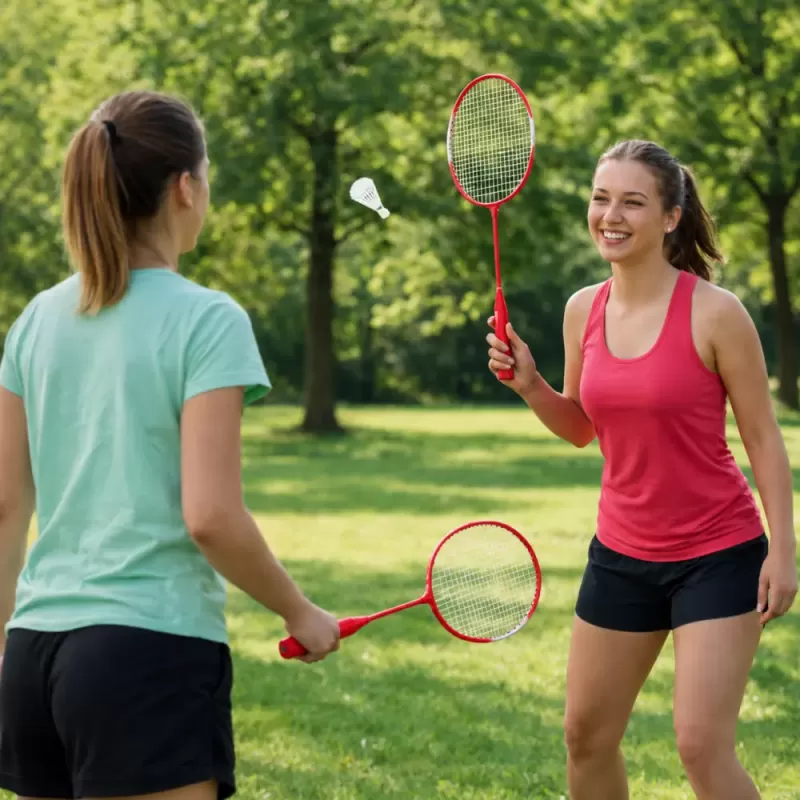 Set Palete Badminton pentru Recreere – 2 Palete, 6 Fluturasi si Husa de Protectie