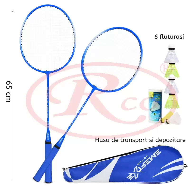 Set Rachete Badminton pentru Recreere – 2 Rachete, 6 Fluturasi si Husa de Protectie