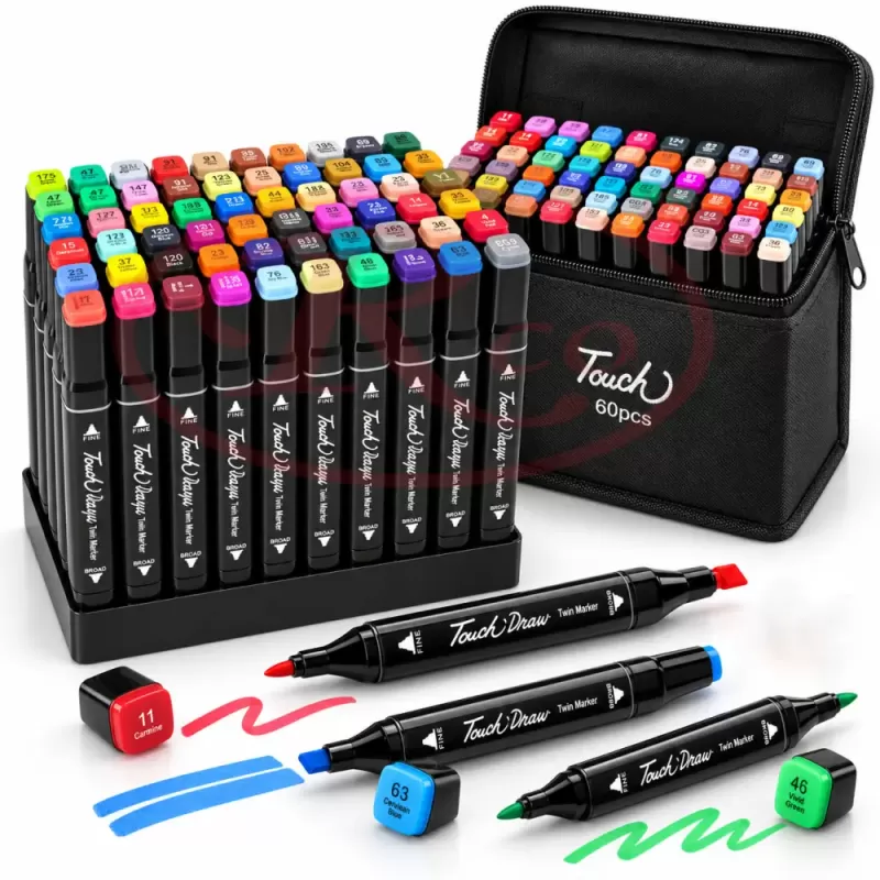 Set multicolor cu gentuta si suport pentru manga, lettering si proiecte creative