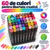 Set multicolor cu gentuta si suport pentru manga, lettering si proiecte creative