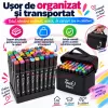 Set multicolor cu gentuta si suport pentru manga, lettering si proiecte creative