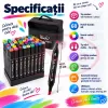 Set multicolor cu gentuta si suport pentru manga, lettering si proiecte creative
