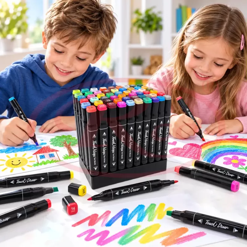 Set multicolor cu gentuta si suport pentru manga, lettering si proiecte creative