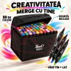 Set multicolor cu gentuta si suport pentru manga, lettering si proiecte creative