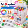 Set multicolor cu gentuta si suport pentru manga, lettering si proiecte creative