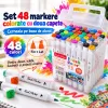 Set multicolor cu gentuta si suport pentru manga, lettering si proiecte creative