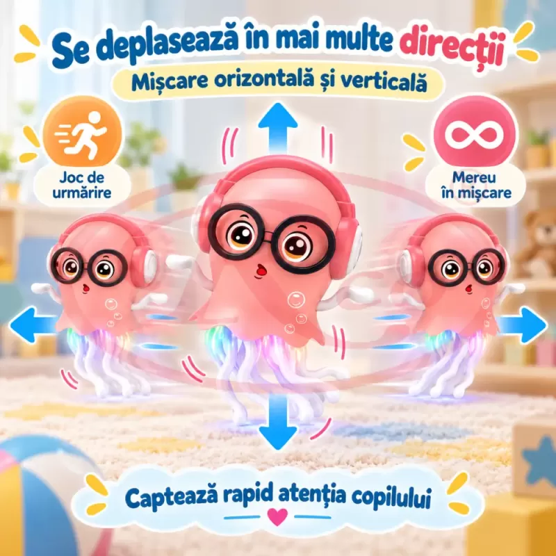 Meduza muzicala cu tentacule flexibile si lumini colorate
