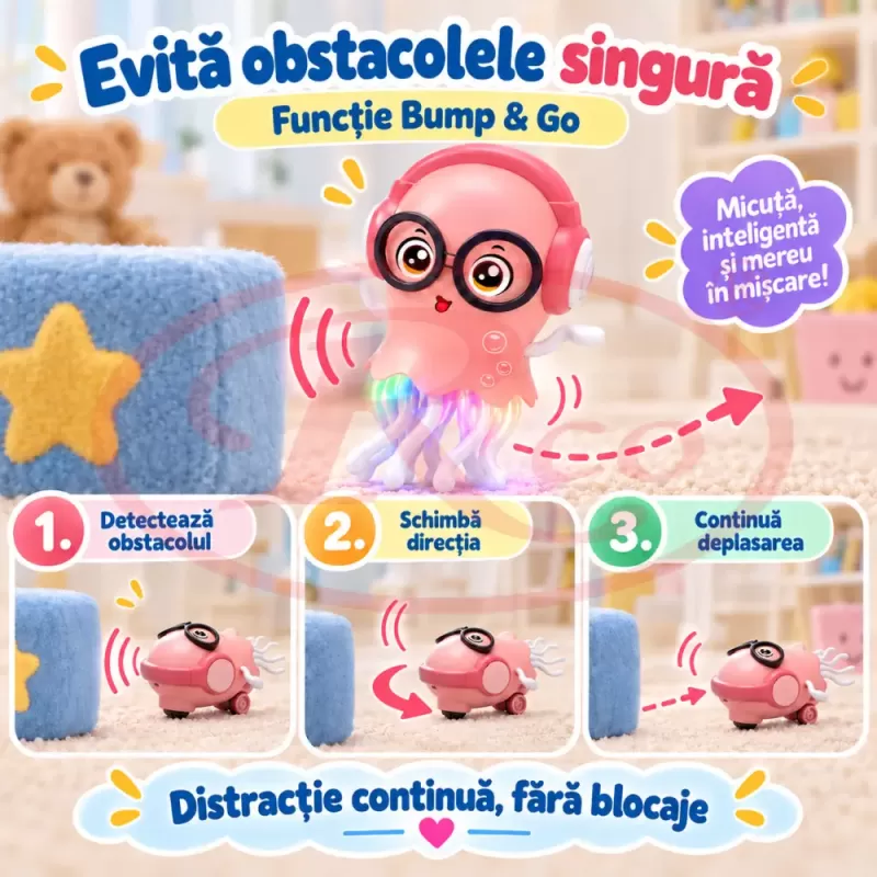 Meduza muzicala cu tentacule flexibile si lumini colorate