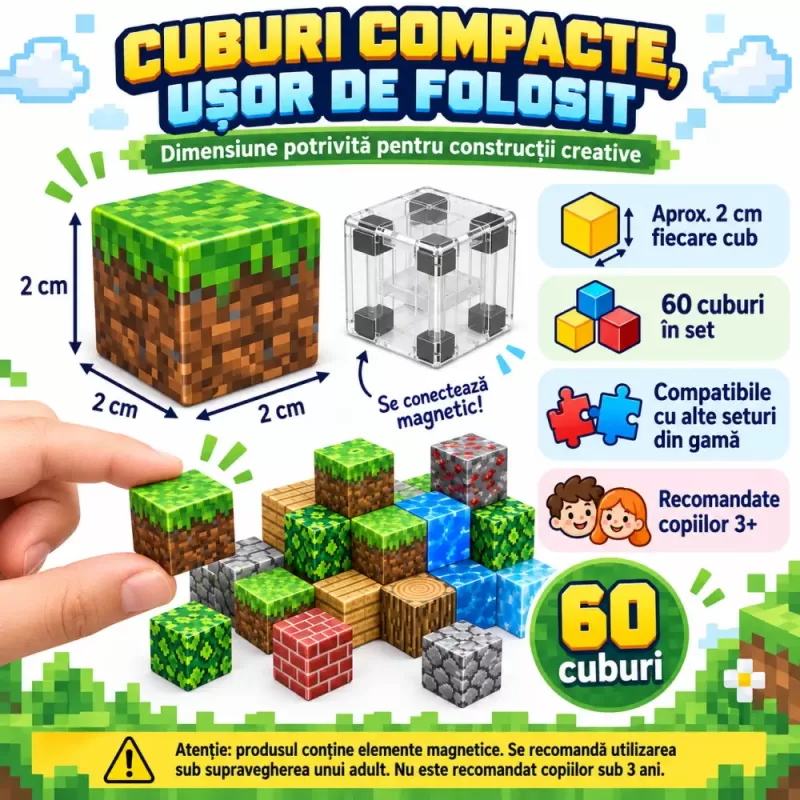 Set STEM magnetic pentru logica, orientare spatiala si imaginatie