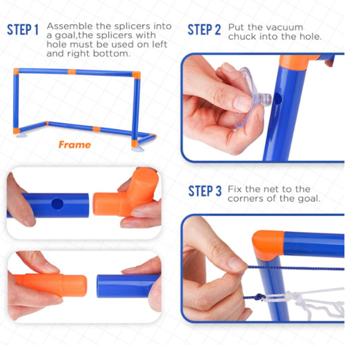Set de joaca mini, 2 porti de fotbal cu minge rotativa Hover Ball, pompa de umflat, minge de fotbal din cauciuc