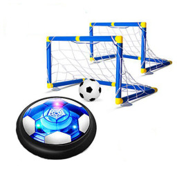 Set de joaca mini, 2 porti de fotbal cu minge rotativa Hover Ball, pompa de umflat, minge de fotbal din cauciuc