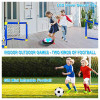 Set de joaca mini, 2 porti de fotbal cu minge rotativa Hover Ball, pompa de umflat, minge de fotbal din cauciuc