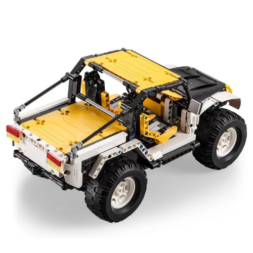 Jucarie educativa si interactiva STEM, set de constructie Masina Jeep cu 542 piese, telecomanda si control prin telefon, +6